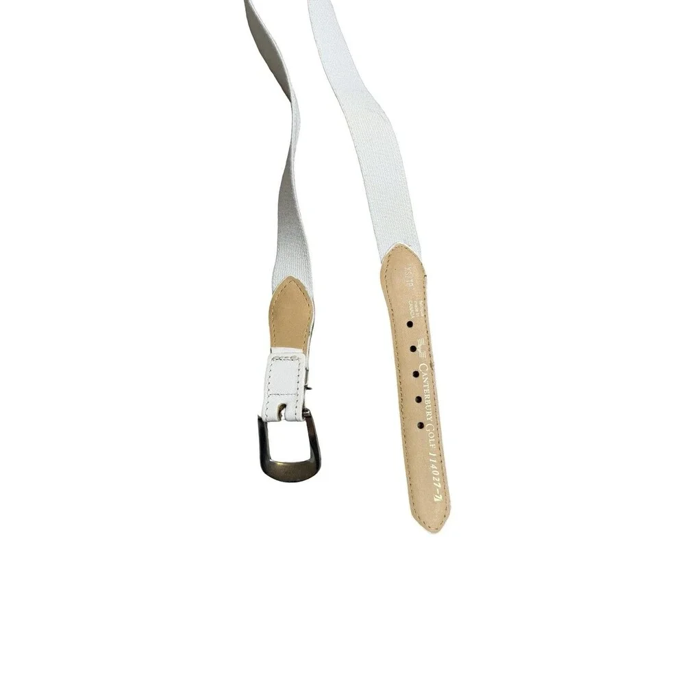Canterbury Golf Women's Belt Size XSmall White 114027-7 Sliver Buckle